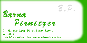 barna pirnitzer business card